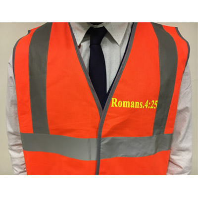 Hi - Vis Jacket for Evangelism - Romans 4:25